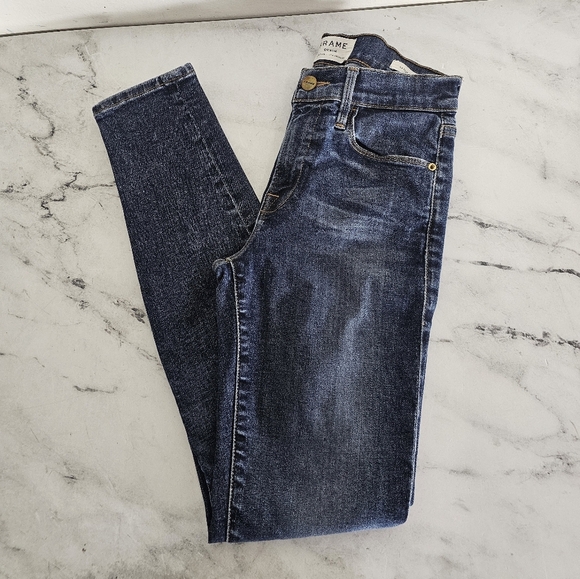 Frame Denim Le High Skinny Blue Jeans 25 Preowned - Picture 3 of 9